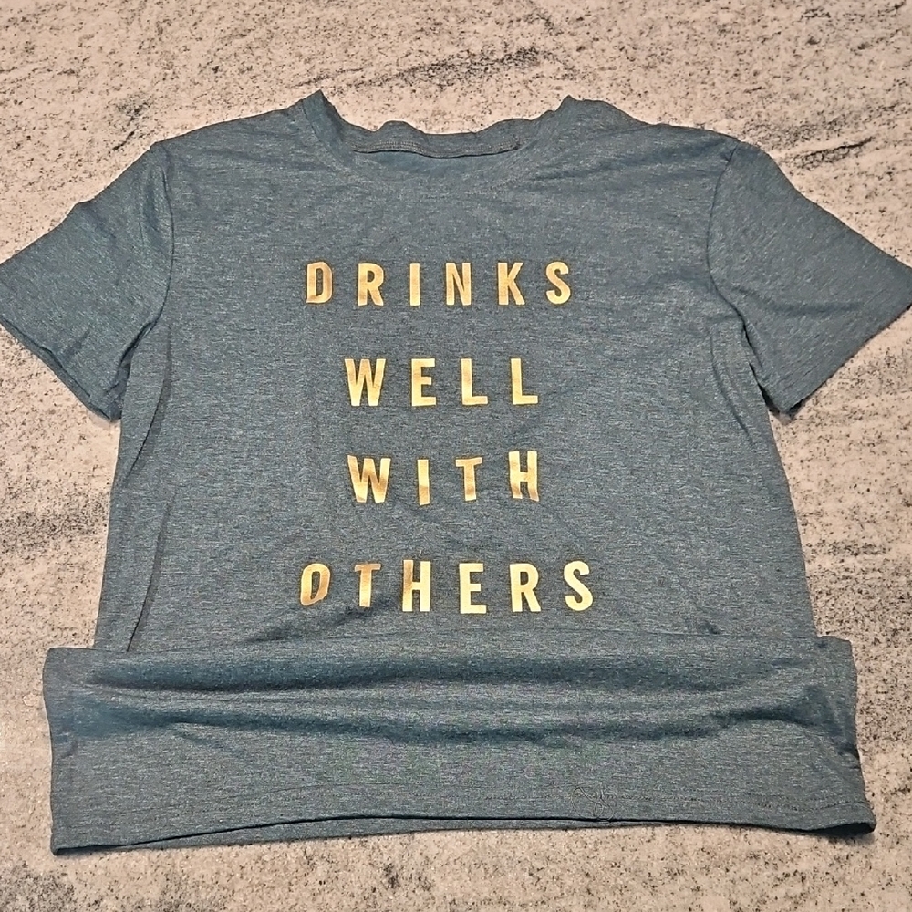 Women's Green Graphic Tee with Yellow Text - Super SOFT!